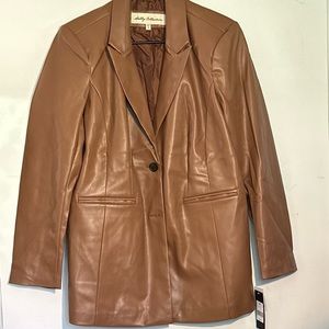 NWT Sebby Faux Leather Blazer, Size Medium, Color Toffee